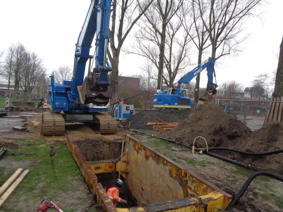 riolering herinrichting Neptunuslaan Krommenie sleufbekisting