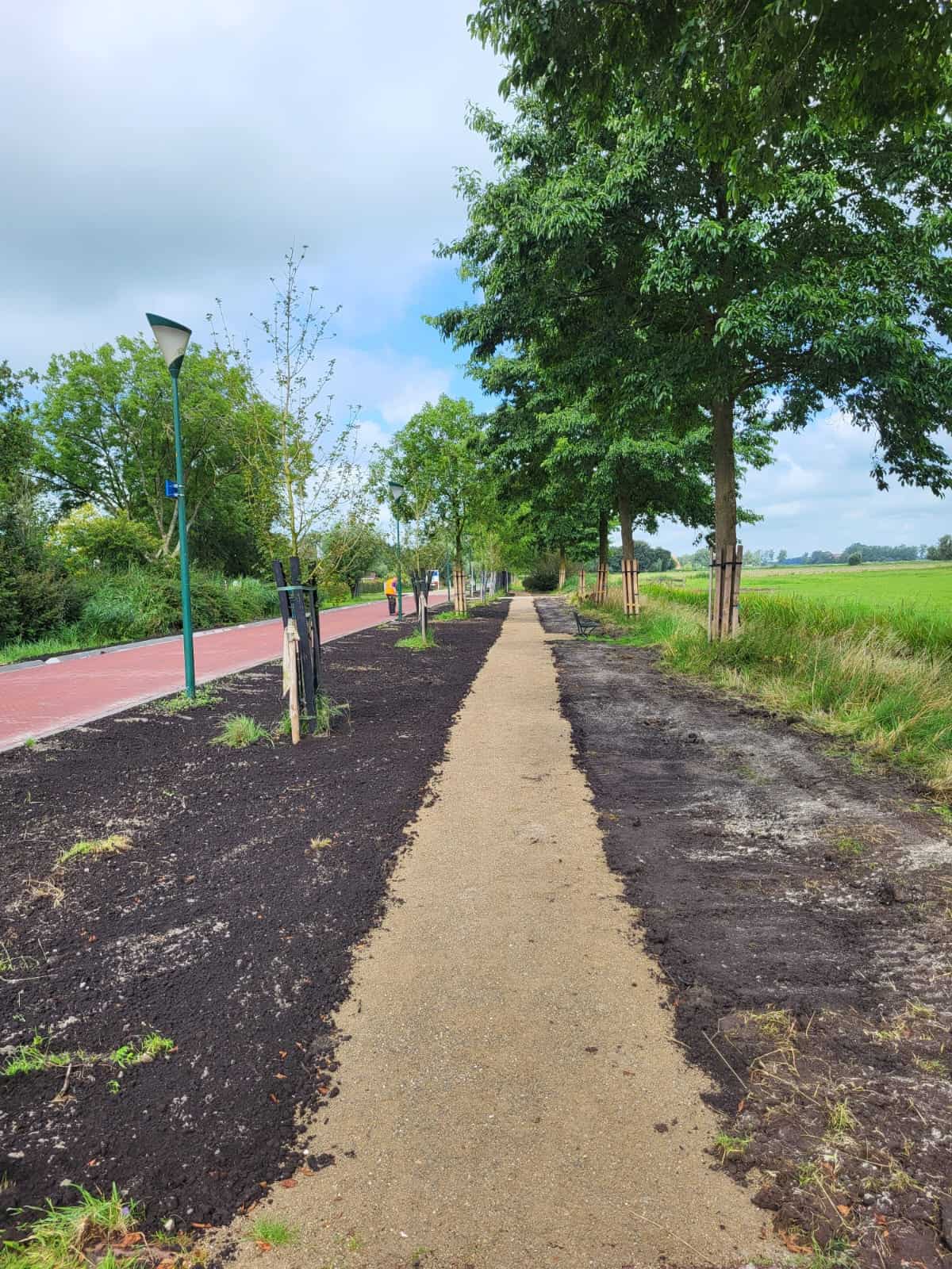 Herinrichting Tramstrjitte te Nijland Súdwest Fryslân asfalt fundering straatbakstenen 14